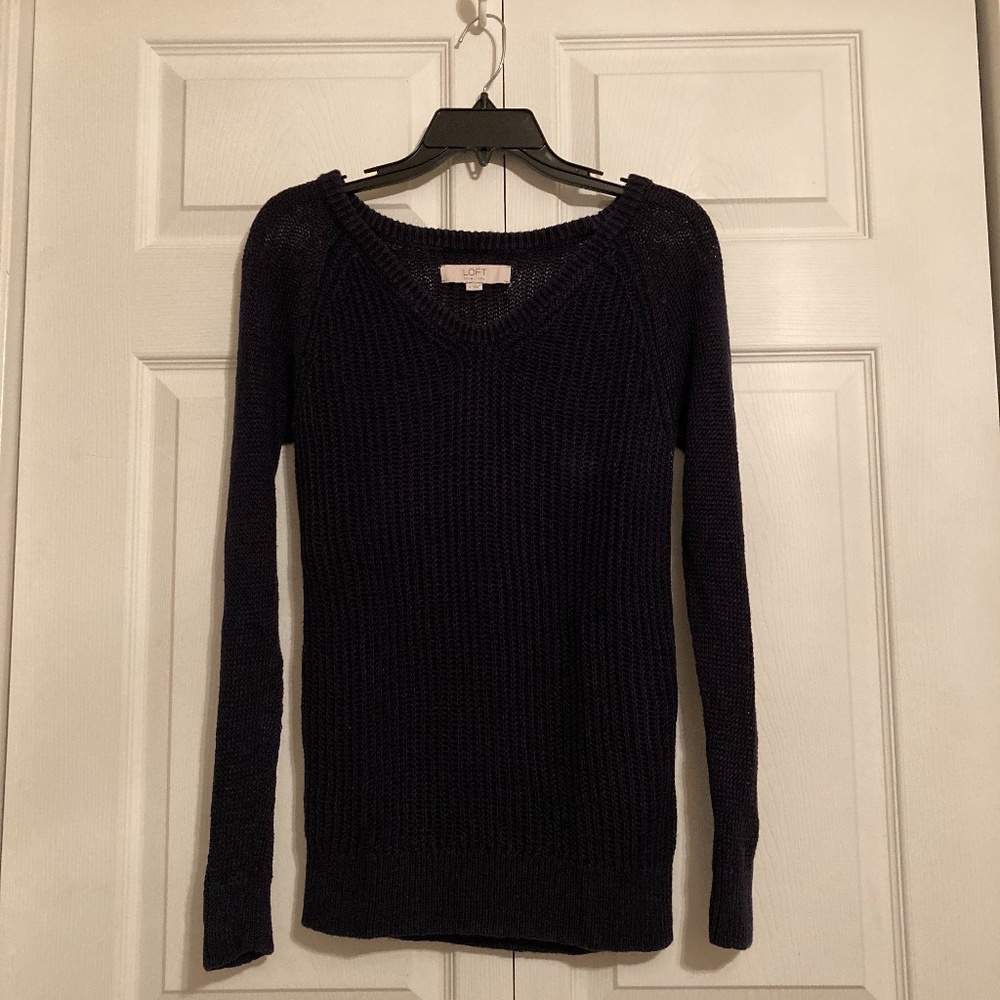 Loft Navy Blue Knit Sweater